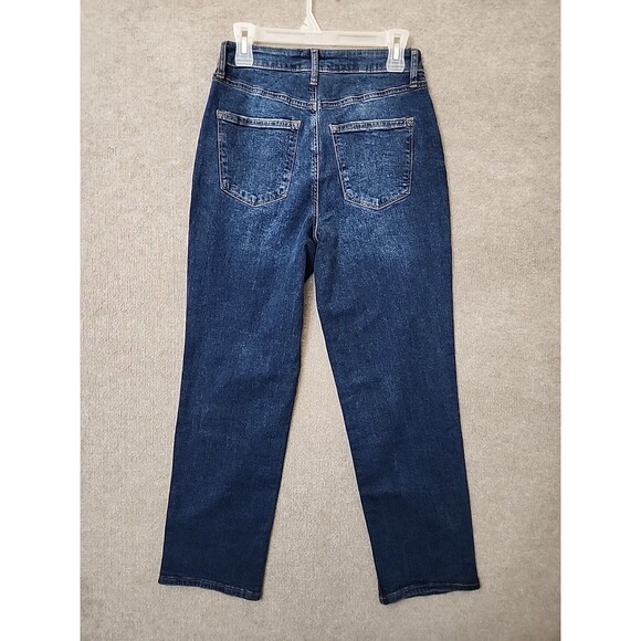 Sonoma Curvy High Rise Straight Jeans Womens 4 Blue Dark Wash Stretch NEW - Picture 6 of 10